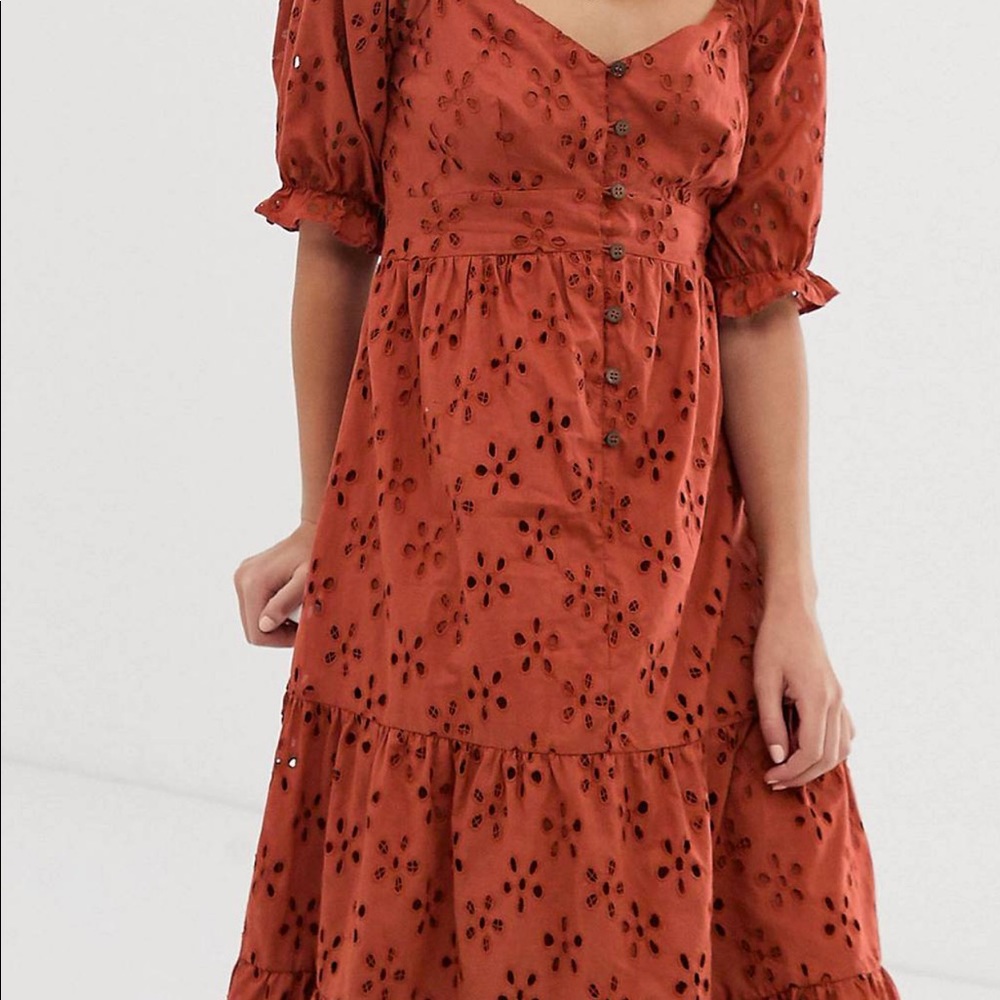 ASOS midi puff sleeve dress